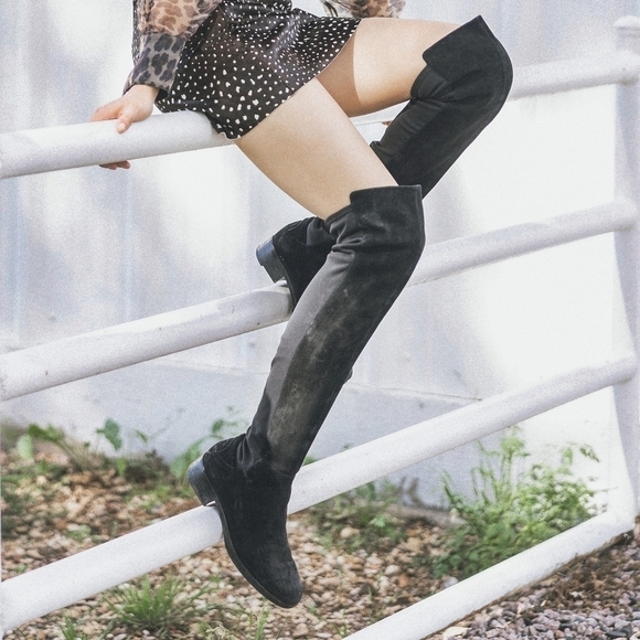 Tory Burch Shoes - Tory Burch Over the Knee Thigh High Suede Boots Black 8 streetwear city classic